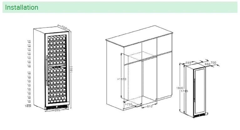 Consistent Temperature & Humidity Triple Zone Commercial Wine Cooler