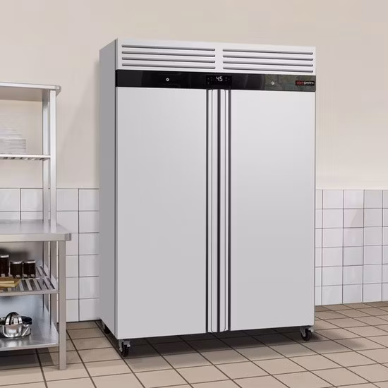 2022 Catering Solutions Doppeltüriger, aufrecht stehender Restaurant-Gefrierschrank aus Edelstahl